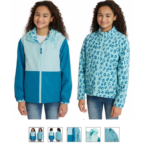 NWT Eddie Bauer Kids Teal 2-Piece Jacket in XS - Picture 1 of 4